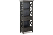 Tyler Creek Black/Grayish Brown Counter Height Table with 4 Barstools, Server and Display Cabinet -  Ashley - Lara Furniture