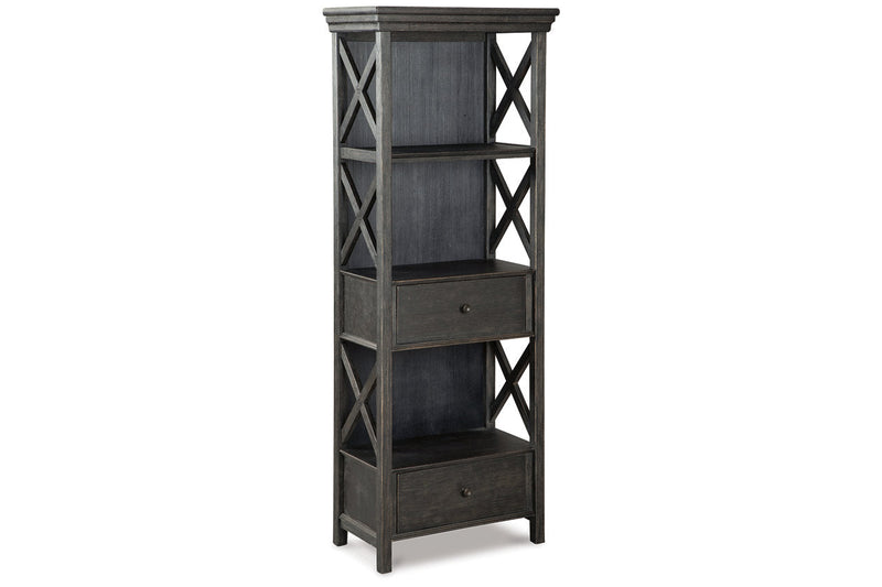 Tyler Creek Black/Grayish Brown Counter Height Table with 4 Barstools, Server and Display Cabinet -  Ashley - Lara Furniture