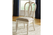 Realyn Chipped White Oval Dining Table and 6 Ribbon Back Chairs from Ashley - Lara Furniture