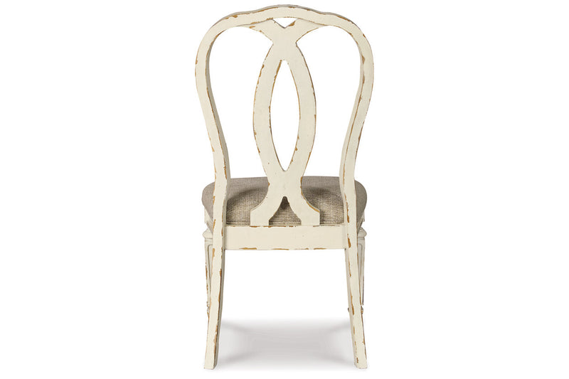 Realyn Chipped White Dining Table and 8 Chairs -  Ashley - Lara Furniture