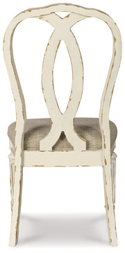 Realyn Dining Table and 6 Chairs with Storage in Chipped White from Ashley - Lara Furniture