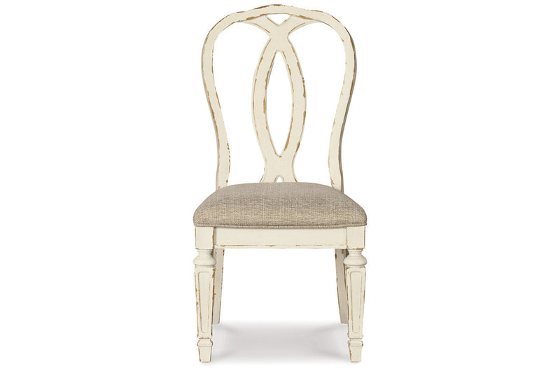Realyn Chipped White Dining Table and 8 Chairs -  Ashley - Lara Furniture
