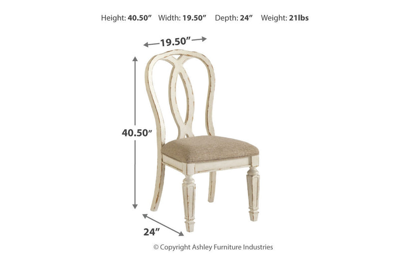Realyn Chipped White Oval Dining Table and 4 Ribbon Back Chairs from Ashley - Lara Furniture
