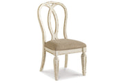 Realyn Chipped White Oval Dining Table and 6 Ribbon Back Chairs from Ashley - Lara Furniture