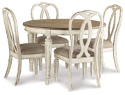 Realyn Chipped White Dining Table and 8 Ribbon Back Chairs from Ashley - Lara Furniture