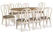 Realyn Chipped White Dining Table and 8 Chairs -  Ashley - Lara Furniture