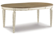 Realyn Chipped White Oval Dining Table and 6 Ribbon Back Chairs from Ashley - Lara Furniture