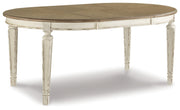 Realyn Dining Table and 6 Chairs with Storage in Chipped White from Ashley - Lara Furniture