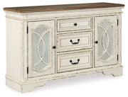 Realyn Dining Table and 6 Chairs with Storage in Chipped White from Ashley - Lara Furniture