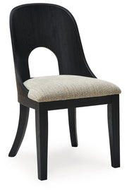 Rowanbeck Black Dining Table and 6 Chairs with Storage from Ashley - Lara Furniture