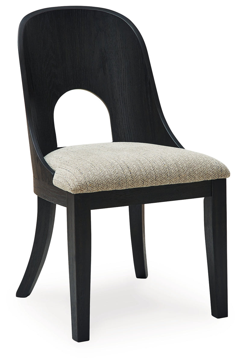 Rowanbeck Black Dining Table and 6 Chairs with Storage from Ashley - Lara Furniture