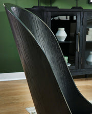 Rowanbeck Black Dining Table and 6 Chairs with Storage from Ashley - Lara Furniture
