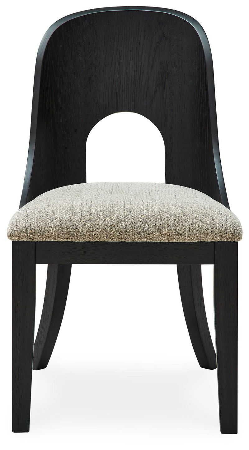 Rowanbeck Black Dining Table and 6 Chairs with Storage from Ashley - Lara Furniture