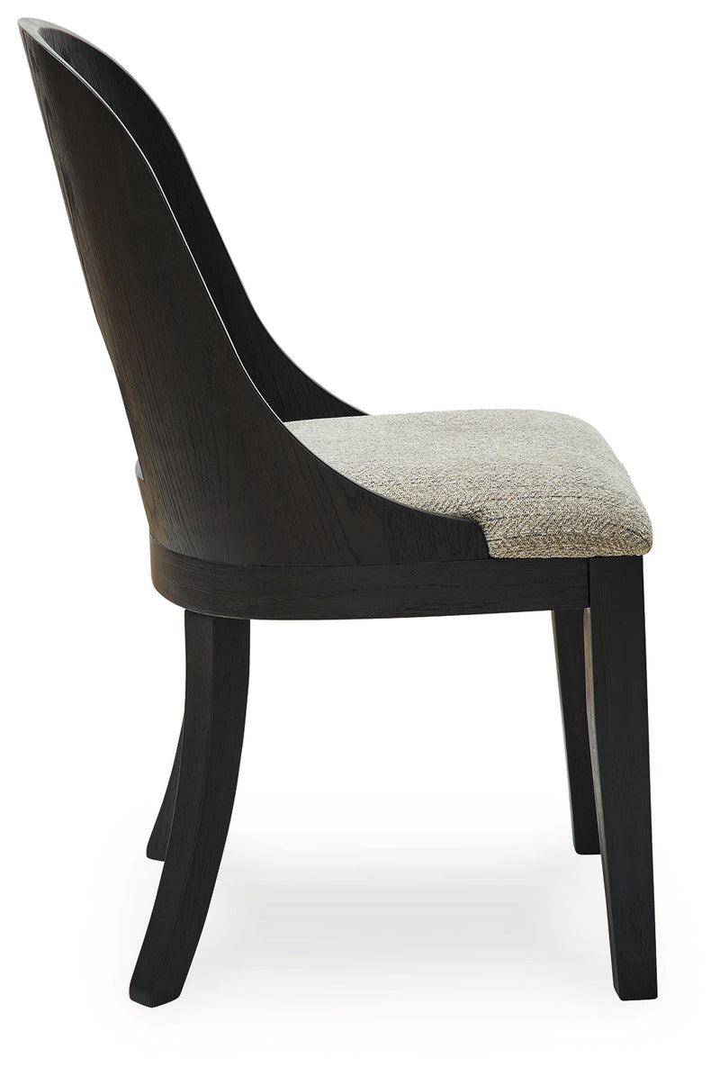 Rowanbeck Black Dining Table and 6 Chairs with Storage from Ashley - Lara Furniture