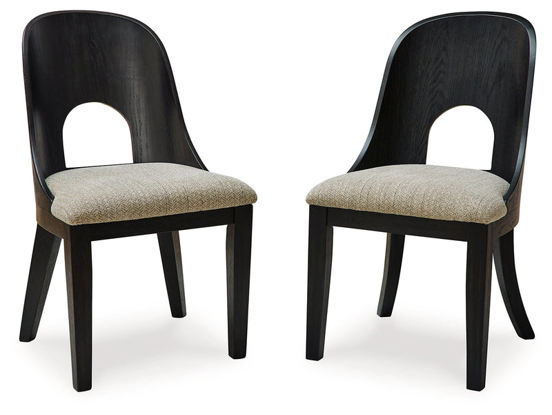 Rowanbeck Black Dining Table and 6 Chairs with Storage from Ashley - Lara Furniture