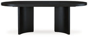Rowanbeck Black Dining Table and 6 Chairs with Storage from Ashley - Lara Furniture