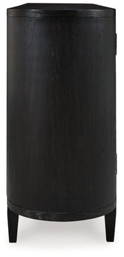 Rowanbeck Black Dining Table and 6 Chairs with Storage from Ashley - Lara Furniture