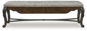 Maylee Dining Table and 6 Chairs and Bench with Storage in Dark Brown from Ashley - Lara Furniture