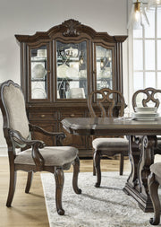 Maylee Dark Brown Dining Table, 6 Chairs and Bench from Ashley - Lara Furniture