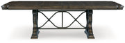 Maylee Dining Table and 6 Chairs and Bench with Storage in Dark Brown from Ashley - Lara Furniture