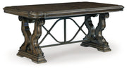 Maylee Dark Brown Dining Table, 6 Chairs and Bench from Ashley - Lara Furniture