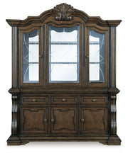 Maylee Dining Table and 6 Chairs and Bench with Storage in Dark Brown from Ashley - Lara Furniture