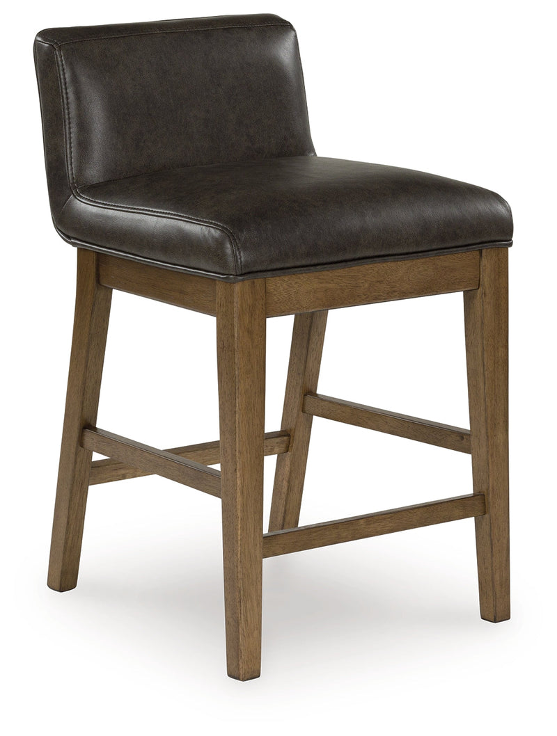 Cabalynn Counter Height Dining Table and 6 Barstools with Storage in Light Brown from Ashley - Lara Furniture