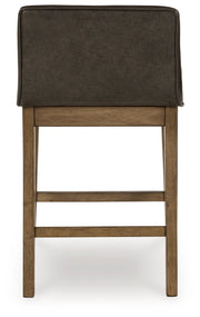Cabalynn Counter Height Dining Table and 6 Barstools with Storage in Light Brown from Ashley - Lara Furniture