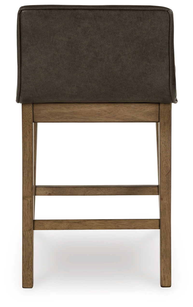 Cabalynn Counter Height Dining Table and 6 Barstools with Storage in Light Brown from Ashley - Lara Furniture