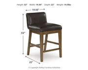 Cabalynn Counter Height Dining Table and 6 Barstools with Storage in Light Brown from Ashley - Lara Furniture