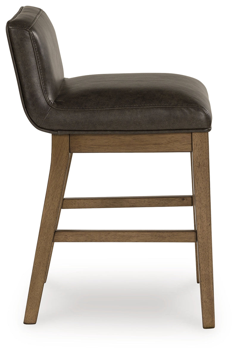 Cabalynn Counter Height Dining Table and 6 Barstools with Storage in Light Brown from Ashley - Lara Furniture
