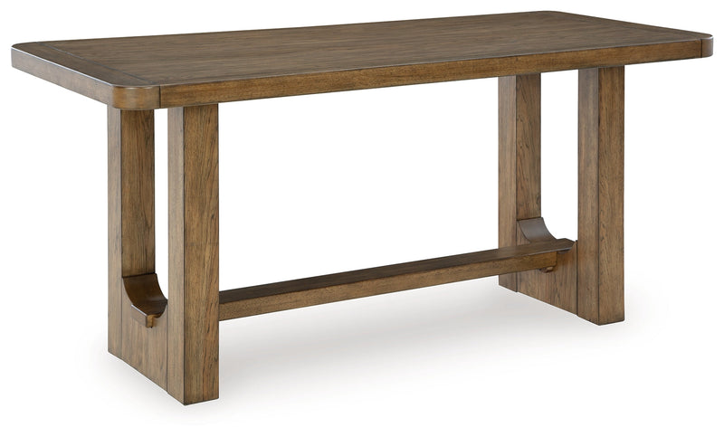 Cabalynn Counter Height Dining Table and 6 Barstools with Storage in Light Brown from Ashley - Lara Furniture