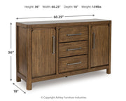Cabalynn Counter Height Dining Table and 6 Barstools with Storage in Light Brown from Ashley - Lara Furniture