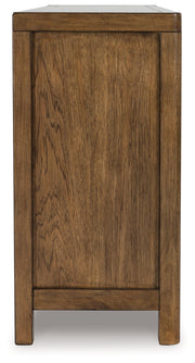 Cabalynn Counter Height Dining Table and 6 Barstools with Storage in Light Brown from Ashley - Lara Furniture