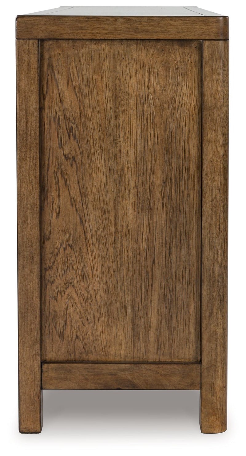 Cabalynn Counter Height Dining Table and 6 Barstools with Storage in Light Brown from Ashley - Lara Furniture