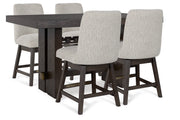 Burkhaus Dark Brown Counter Height Dining Table and 4 Barstools -  Ashley - Lara Furniture