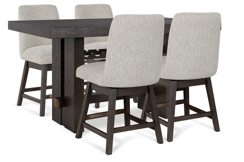 Burkhaus Dark Brown Counter Height Dining Table and 4 Barstools -  Ashley - Lara Furniture