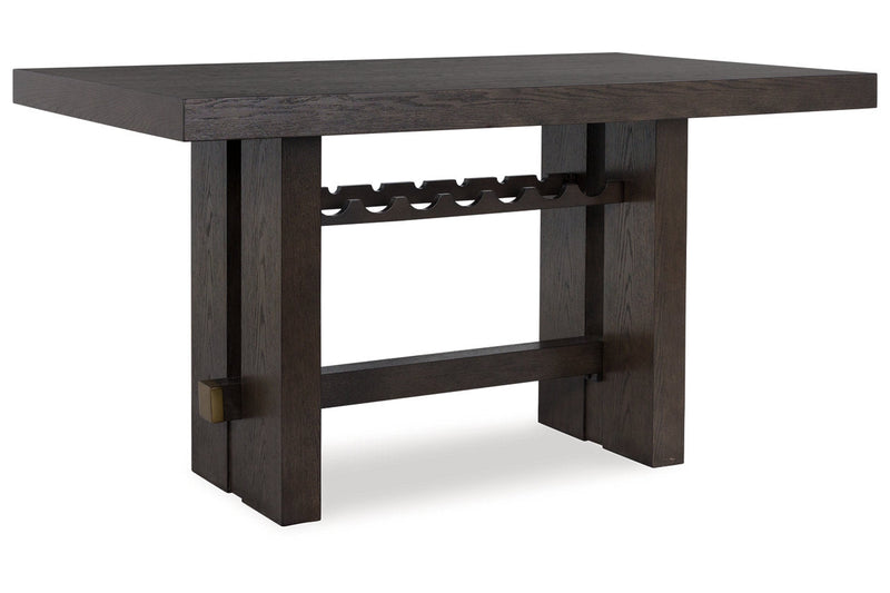 Burkhaus Dark Brown Counter Height Dining Table and 4 Barstools -  Ashley - Lara Furniture