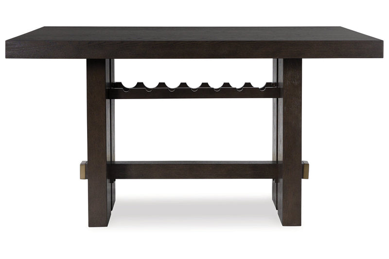Burkhaus Dark Brown Counter Height Dining Table and 4 Barstools -  Ashley - Lara Furniture