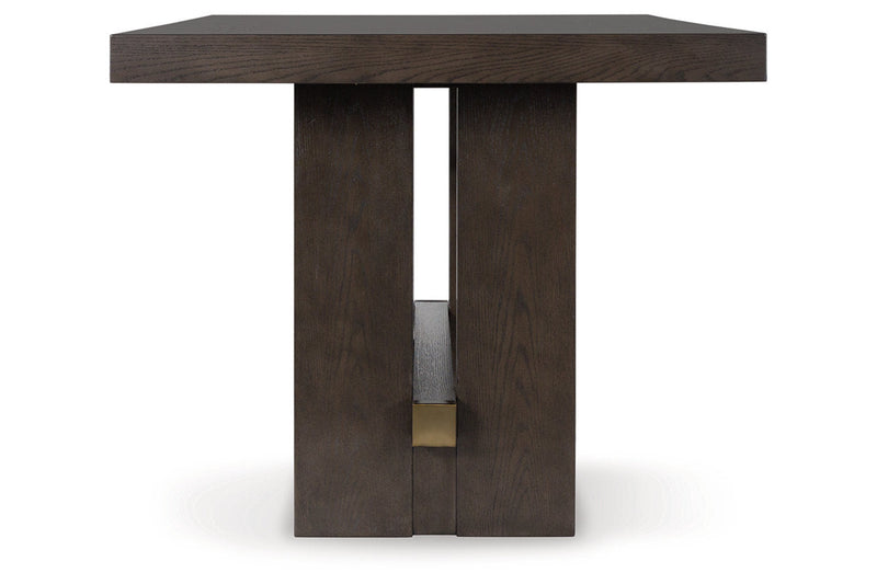 Burkhaus Dark Brown Counter Height Dining Table and 4 Barstools -  Ashley - Lara Furniture