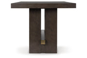 Burkhaus Dark Brown Counter Height Dining Table and 6 Barstools -  Ashley - Lara Furniture