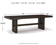 Burkhaus Dining Table and 6 Arm Chairs from Ashley - Lara Furniture