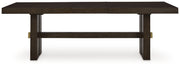 Burkhaus Dining Table and 6 Arm Chairs from Ashley - Lara Furniture