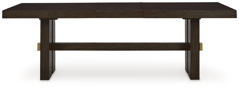 Burkhaus Dining Table and 6 Arm Chairs from Ashley - Lara Furniture