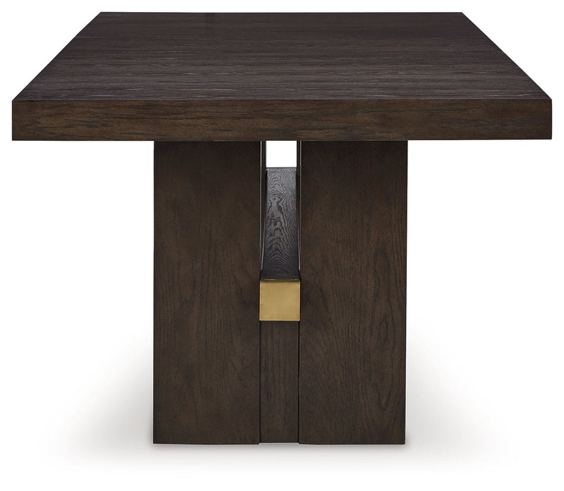 Burkhaus Dining Table and 6 Arm Chairs from Ashley - Lara Furniture
