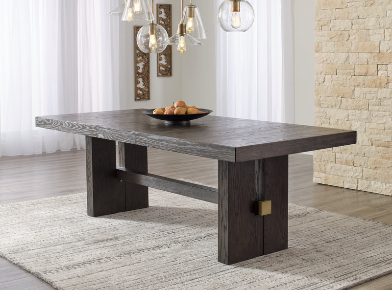 Burkhaus Dining Table and 6 Arm Chairs from Ashley - Lara Furniture