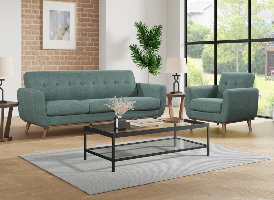 Draper Teal Living Room Set ( Sofa & Chair )