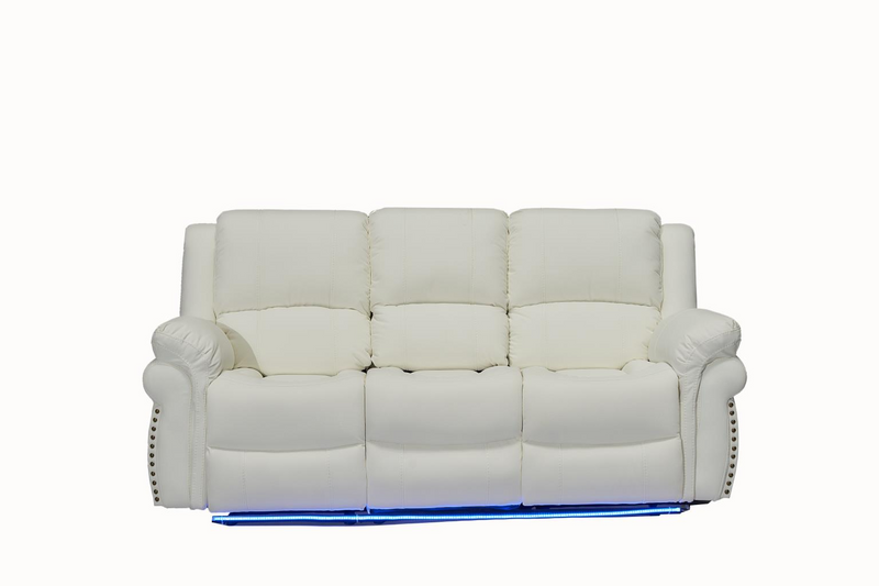 Cesar White Reclining Living Room Set