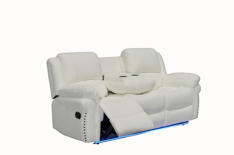 Cesar White Reclining Living Room Set