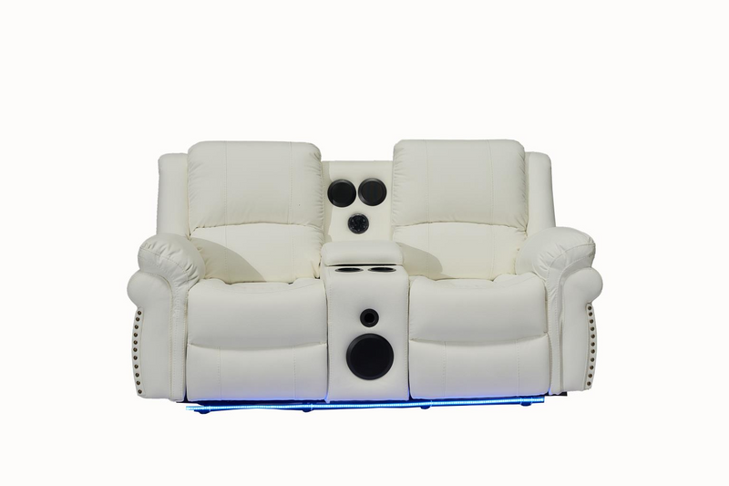 Cesar White Reclining Living Room Set
